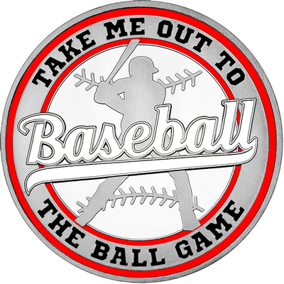 White "Baseball" with Red Outer Circular Borders